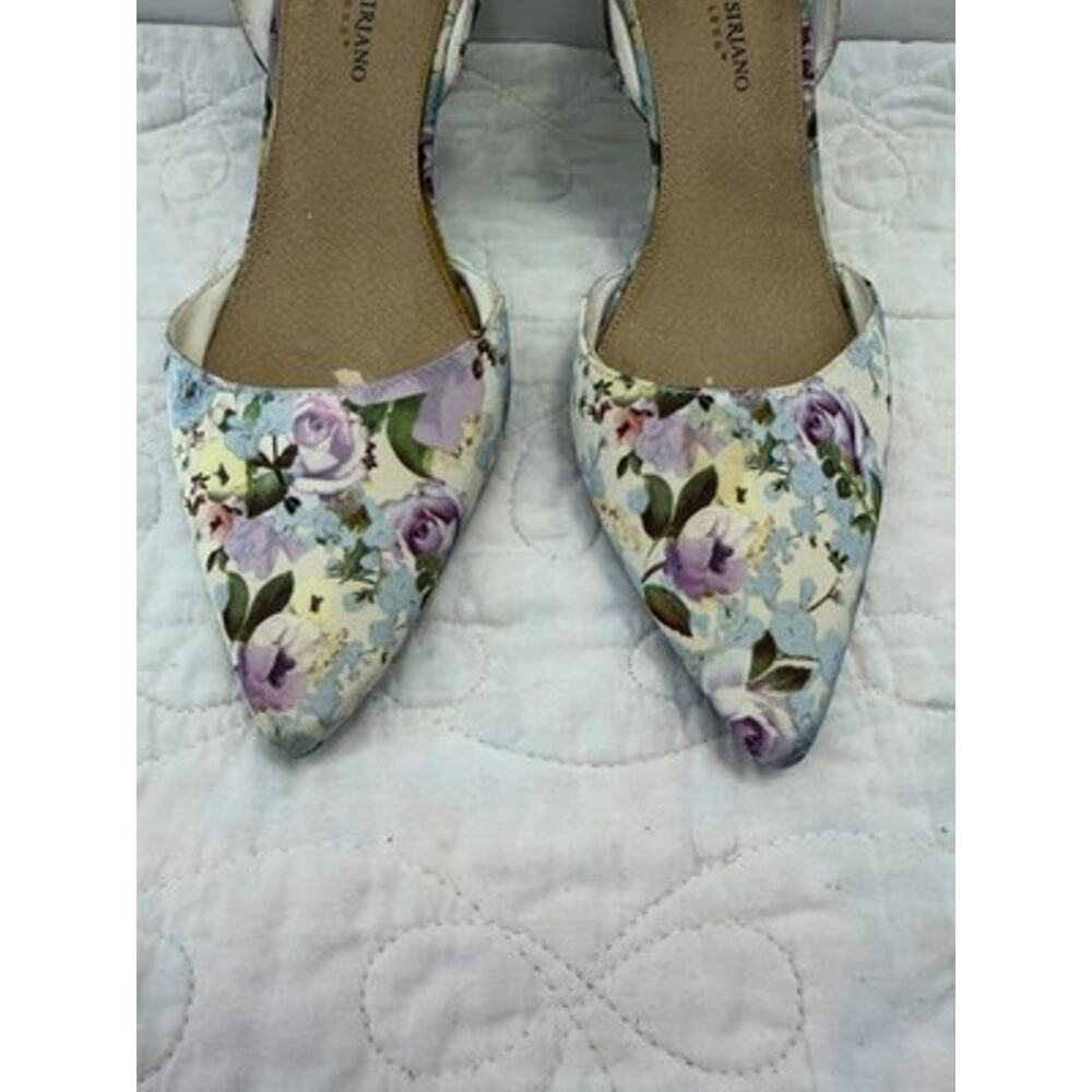 Christian Siriano women floral slingback pointed toe buckle heel cottagecore 9.5 - Picture 2 of 7
